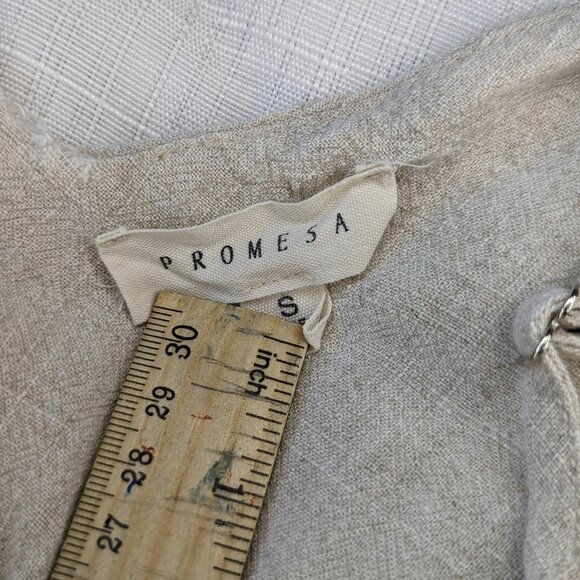 Promesa Flounce Cami Linen Rayon Cotton Bodysuit - Picture 4 of 13